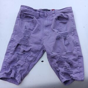 M760 AVLAKI SHREDDED TWILL SHORTS - PURPLE